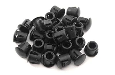 DANGOODBUY 1/4" Hole Nylon Locking Panel Plugs Black/White Dome Cover 5/16" Top Width