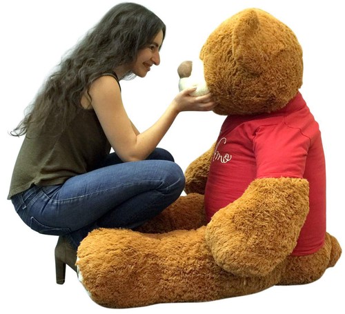 5 Foot Giant Teddy Bear 60 Inches Fully Stuffed Ready to Hug, Wears TE AMO Shirt - Picture 5 of 6