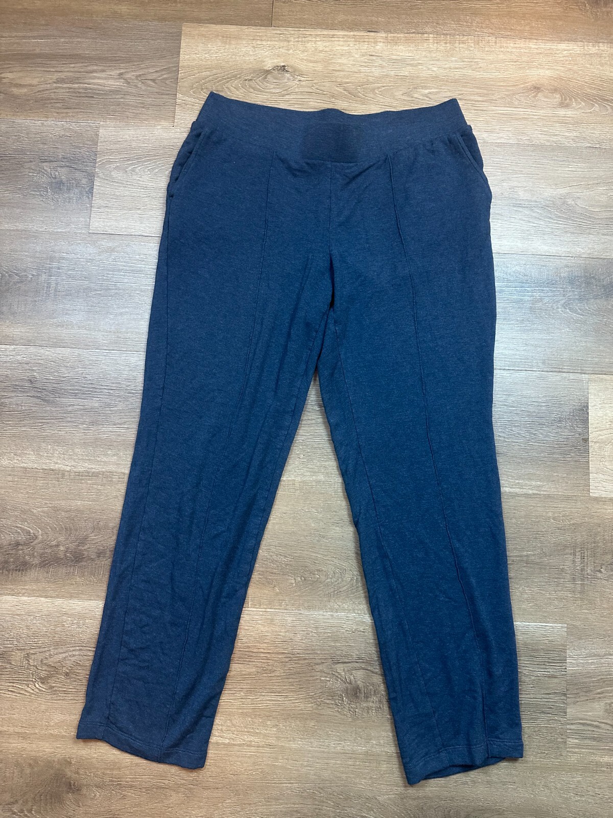 PureJill Tranquility Fleece Pants Women M Blue Elastic Loungewear