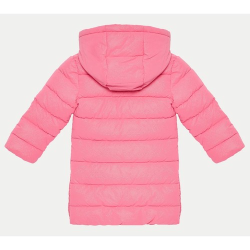 GUESS Piumino lungo giubbotto bambina rosa fucsia logo con cappuccio 3 4 6 anni - Foto 2 di 3