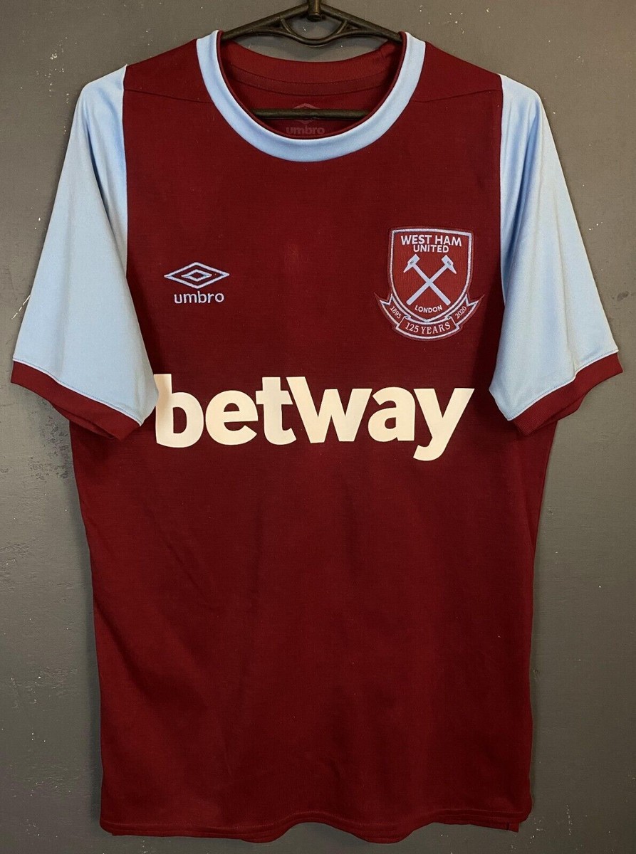 UMBRO MEN'S WEST HAM UNITED 2020/2021 HOME SOCCER FOOTBALL SHIRT