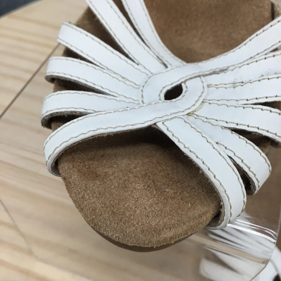 Tacones de cuña informales de gancho y bucle blancos atrevidos con tiras 6 aerosoles para mujer Foto 4 de 4