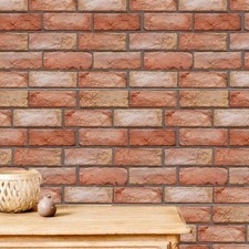Brown Brick Wall Stickers 10Packs Self-adhesive Waterproof Wallpaper Home Decor