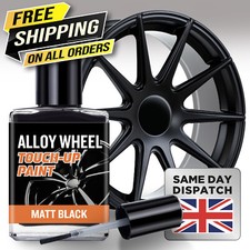 MATT BLACK ALLOY WHEEL TOUCH UP KIT REPAIR KIT PAINT WITH BRUSH CURBING SCRATCH