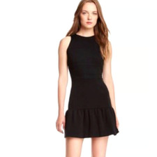 M Missoni Fit & Flare Tulip Wool Blend Little Black Dress Sleeveless Mini 12 L