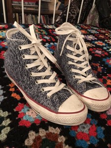 high top knitted trainers