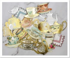 Anna Griffin 30 - 3D FAVORITE TEA CUP EMBELLISHMENT Stickers |**Ship Deal**