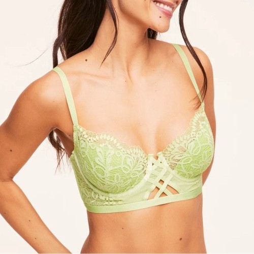 Adore Me Diara Countour Lime Green Lace Underwire Bra Size 38C
