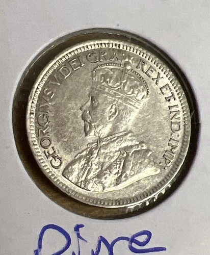 1929 Canada 10 Cents Silver Foreign Coin