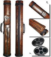 2x2 Hard cue case Oval Pool Cue Billiard Stick Carrying Case