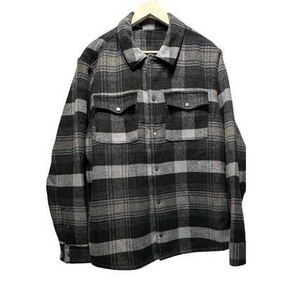 VRST Mens XL Plaid Wool Blend Flannel Shirt Jacket Button Up Long Sleeve Warm