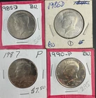 Lot of 4 Kennedy Half Dollars – Classic U.S. Coins – Collector Silver Halves -BU