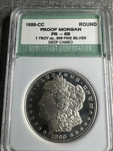 Morgan Silver 1889-CC 1 oz SILVER ROUND Proof DEEP CAMEO
