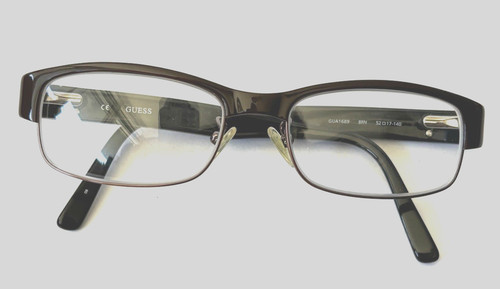 GUESS Eyewear FRAMES ONLY GUA1689 52-17-140 Brown FLEX HINGE EYEGLASSES Logo
