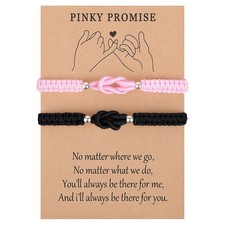 2 Pcs Matching Couple Bracelets, Love Knot Bracelets for Couples, Long Distance