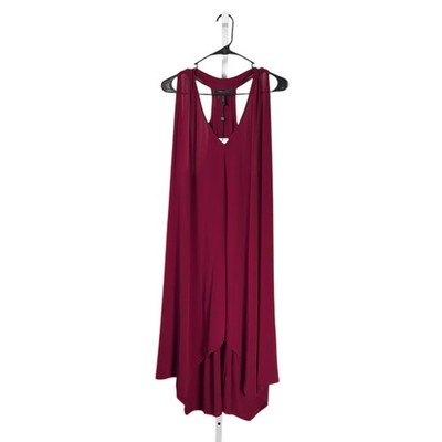 BCBG Maxazria NWT Dara Deep Cranberry V-Neck Belted Jersey Knit Dress Size Small