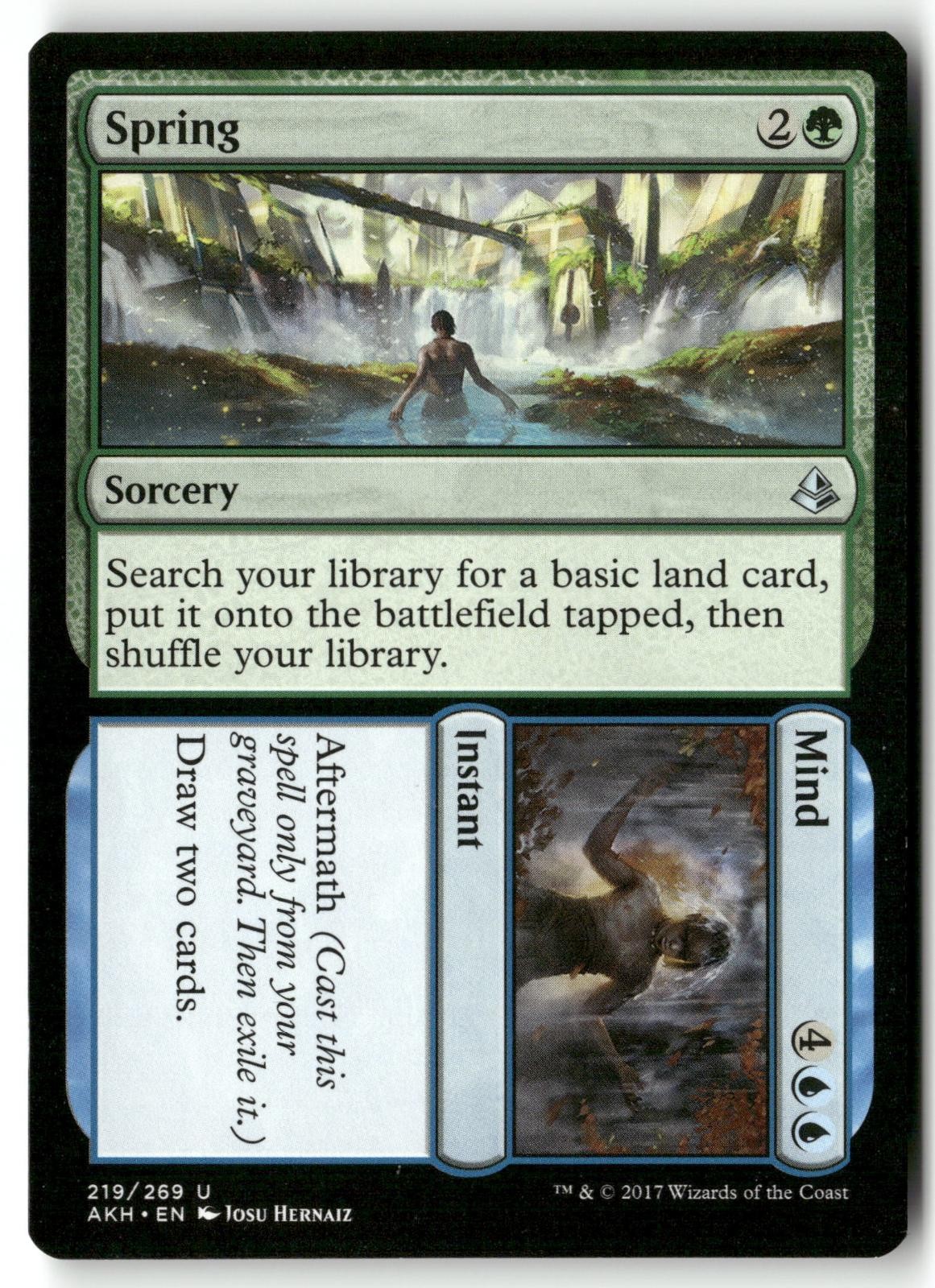 Spring // Mind 219 Amonkhet Magic: The Gathering Uncommon Lightly Played