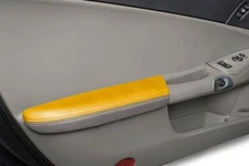 2005-2013 Corvette Armrests in Cobalt Velocity Yellow & Titanium Gray Leather