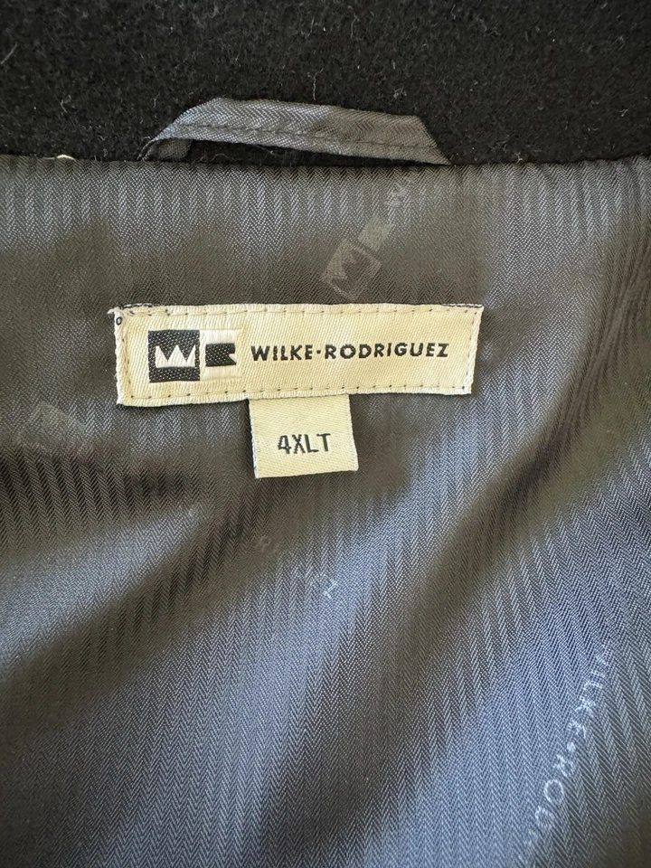 Chaqueta de bombardero Wilke Rodriguez para hombre 4XL negra mezcla de lana cachemir forrada cremallera Foto 2 de 4