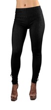 Womens Full Length Ankle Zip Stretchable Jeggings Leggings Black