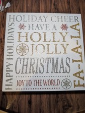 Christmas Holiday Decor Wood Sign 12x12 Inches