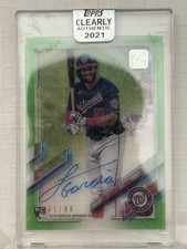 2021 Topps Clearly Authentic LUIS GARCIA Rookie RC Green Auto /99 Nationals