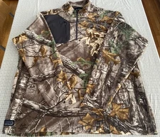 Dri Duck 1/4 Zip Long Sleeve Pullover Shirt Jacket Realtree Camo 2XL 415