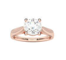 14K Rose Gold Lab Grown Diamond Solitaire Women's Ring Round Cut 1.50 Carat