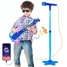 Guitar and Microphone Play Set for Boys New Upgrade,Karaoke Machine with Musi...