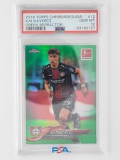 2018 Topps Chrome Bundesliga Kai Havertz #012 Green Refractor /99 PSA 10