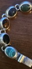 MEXICO TAXCO 925 TJ 7 Stamped: Sterling Silver-Multi Gem Link Bracelet 7.5"x12mm — photo 3