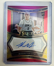 2025 Panini WNBA Select Hailey Van Lith Signatures RC Red Prizm Auto #/99 Sky