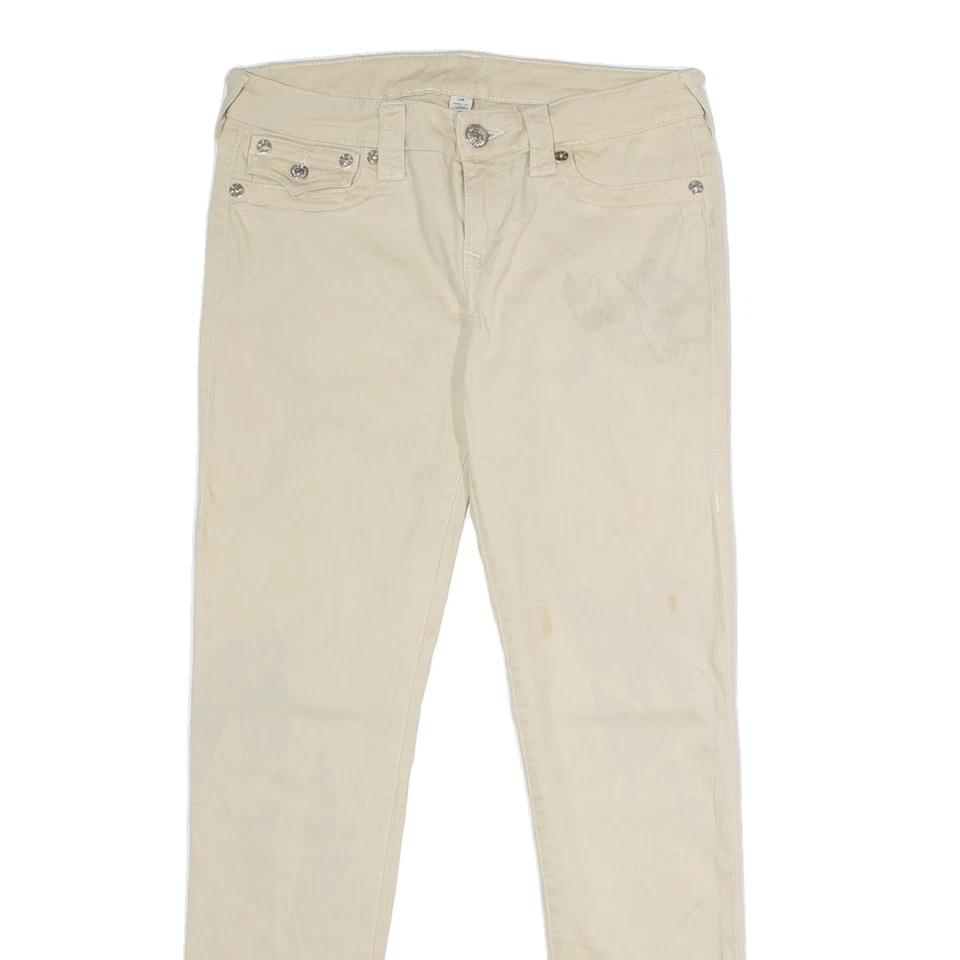 Pantalón de sarga TRUE RELIGION beige regular jegging para mujer W28 L30 Foto 2 de 4
