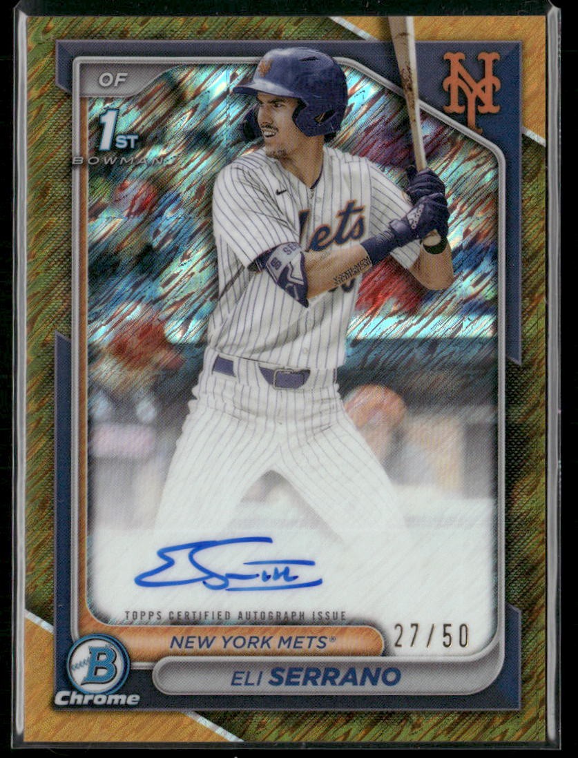2024 Bowman Draft #CPA-ESE Eli Serrano Chrome Prospect Auto Gold Shimmer /50