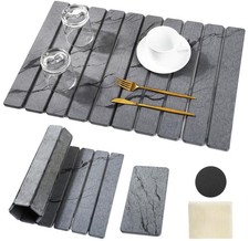 Large Diatomaceous Earth Dish Drying Mat, 24"x16" Stone Dish Drying Mats Kitc...