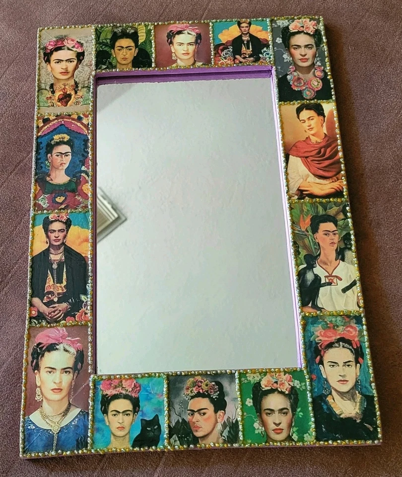 Frida Kahlo Wooden Decorative Mirror with Colorful Art Frame LIMITED EDITION - Image 2 of 4