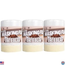 Pre-Taped Masking Film 22"x65' - 3 Rolls for Painting, Automotive  Furniture