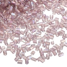 1400Pcs Glass Bugle Beads 1.9x1.5mm Loose Bead Purple