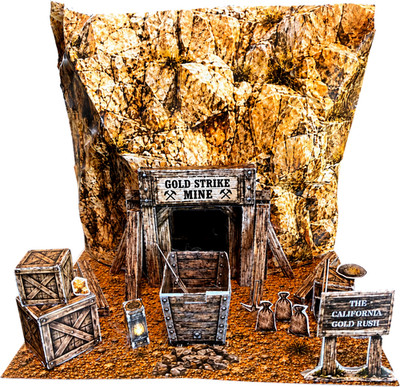 California Gold Rush, Sutter s Mill Gold Mine Paper Model Kit