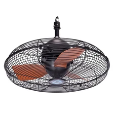 20 Inch Outdoor Downrod Mount Ceiling Fan, IPX4 Water-Resistant Ceiling Hung ...