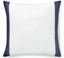 Ralph Lauren Nora Euro pillow Sham  - 26" x  26"  - Navy / White