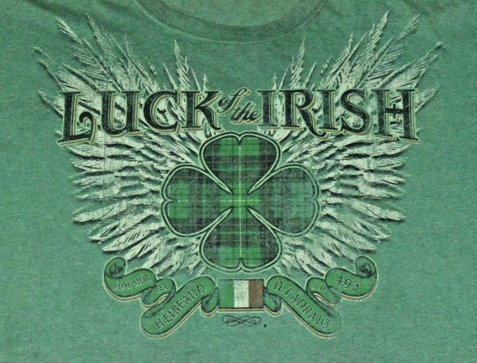 Camiseta Vintage Telar Fruta Talla XXL Y2K Suerte del Trébol Irlandés Verde Foto 3 de 4