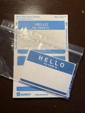 Large Lot of “HELLO My Name Is” Stickers - New Vintage Avery