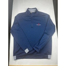 Adidas adiPure Pullover XL Navy Blue Wine Valley Golf Club Quarter Zip Mens