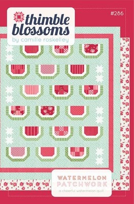 SALE, WATERMELON PATCHWORK Qlt Pattern #286, Features Summertime Fabric