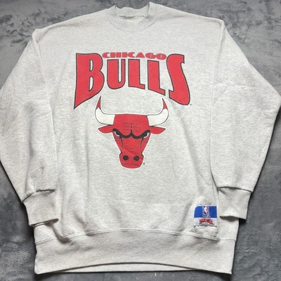 Vintage Chicago Bulls Sweatshirt Mens Large Heather Gray Nutmeg NBA Graphic