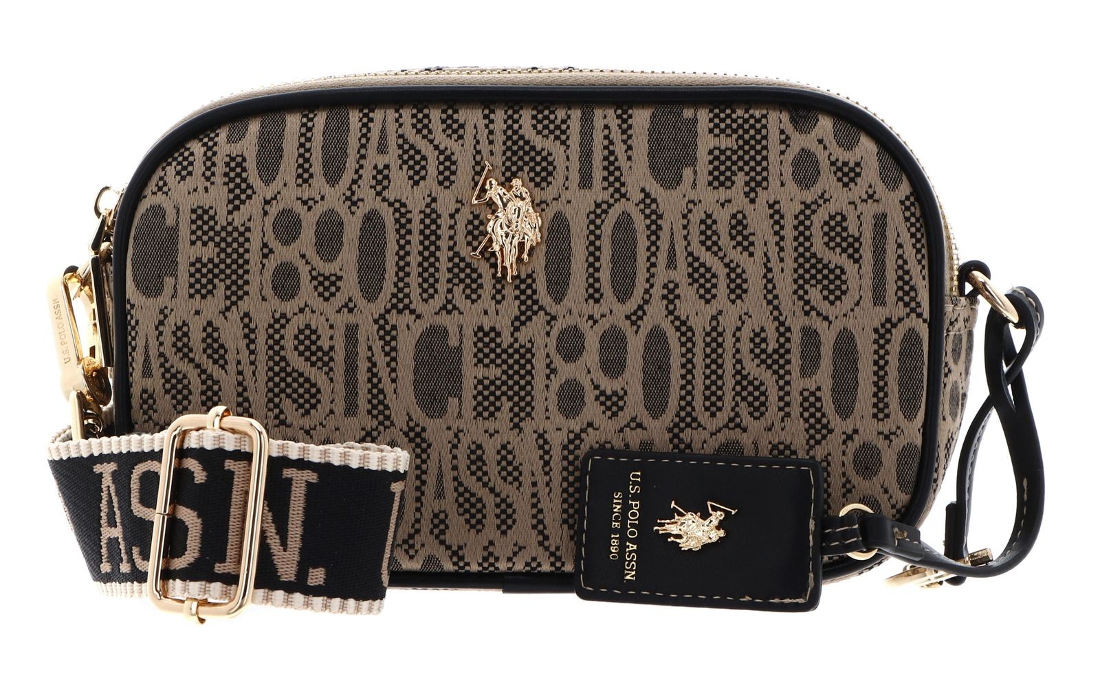 U.S. POLO ASSN. Jacquard Crossbody Bag With Zip Black