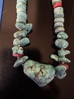 Turquoise Red Coral Beaded Necklace — photo 2