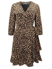 Sosandar Brown Leopard Print Wrap Dress