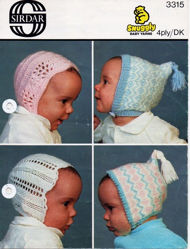 ~ Sirdar Baby Strickanleitung für hübsche Spitzen- & Fair Isle Hauben ~ Geburt ~ 4 Monate